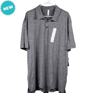 Stylus Polo Shirt Men's Size 2XL Gray Short Sleeve Athletic Lightweight NEW